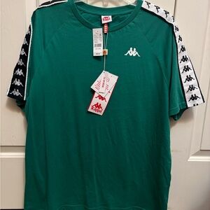 Kappa Men's Green T-Shirt with Logo Accents